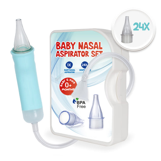 Opti-Nell Nasal Aspirator Set for Babies, Complete Set, Including 24 Disposable Tips